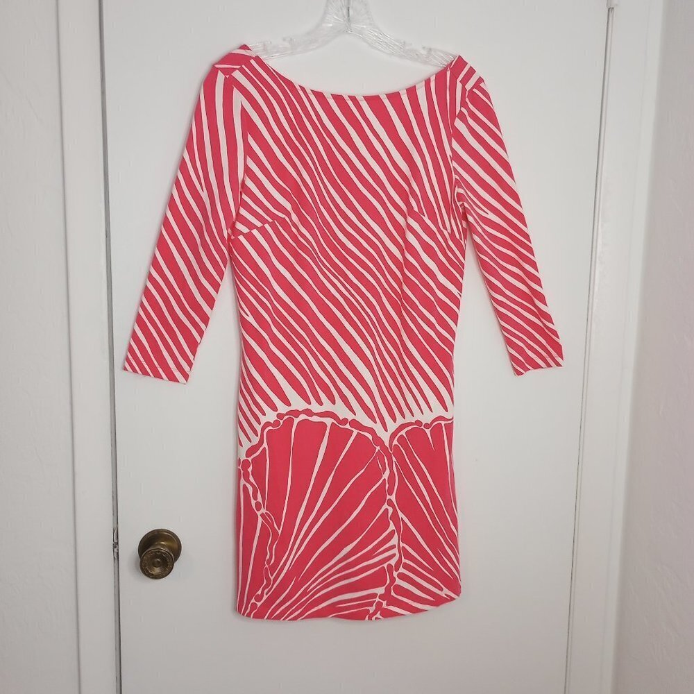 Lilly Pulitzer Topanga Dress in Watermelon Shimmy Shell Stripe - Picture 2 of 9